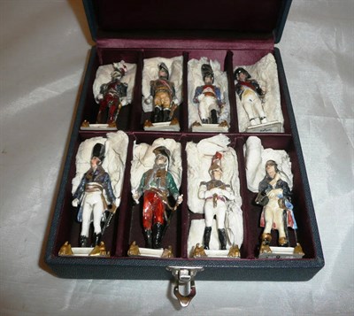 Lot 528 - A set of eight Italian porcelain soldiers