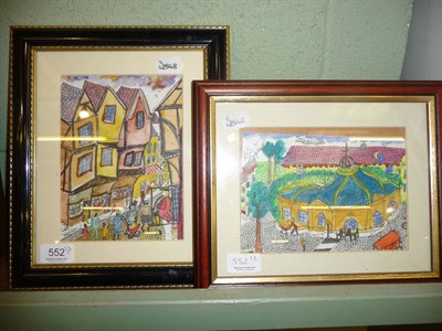 Lot 552 - Lois Bygrave-The Pump Rooms, Harrogate and The Shambles, York, signed watercolours (2)