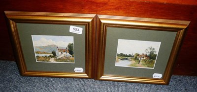 Lot 553 - Pair of framed watercolours signed W D Barker in gilt frames