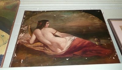 Lot 557 - Unframed oil painting, 'Odalisque', follower of William Etty