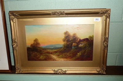 Lot 563 - Pair of oils, cottages in a landscape