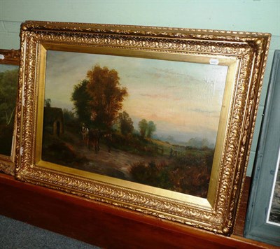 Lot 570 - A Wallace, country scene with figure, horses and cart