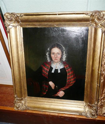 Lot 572 - Oil on canvas, 19th century portrait of a Scottish lady