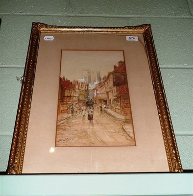 Lot 576 - J W Williams, framed watercolour of York