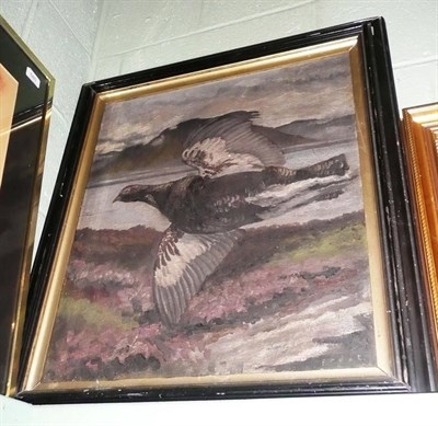 Lot 579 - Framed oil, bird in flight