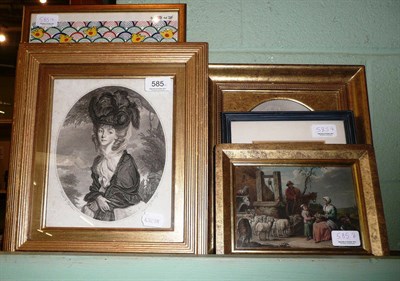 Lot 585 - Four gilt framed prints, and two others