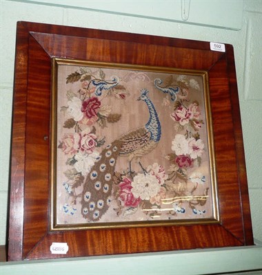 Lot 592 - A Victorian mahogany-framed needlework picture