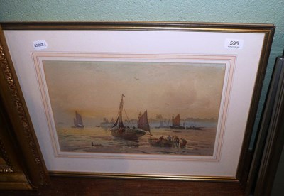 Lot 595 - A D Bell; harbour scene, watercolour