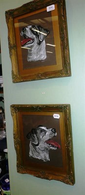 Lot 604 - Pair of watercolours of terriers, C Jones