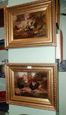 Lot 611 - Pair of oils on canvas - poultry, by E S England