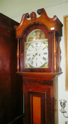 Lot 627 - A mahogany cased eight day longcase clock, with painted enamel dial, signed Windle, Stockton