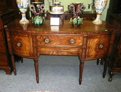 Lot 631 - Early 19th century Scottish mahogany bow front sideboard