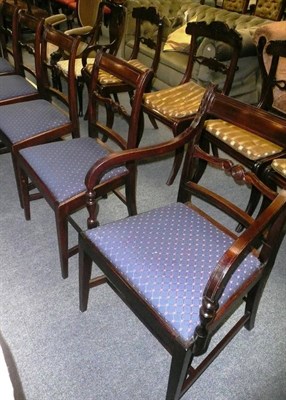 Lot 636 - Set of six Georgian mahogany dining chairs 4+2