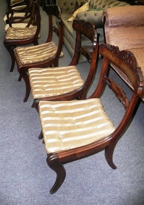 Lot 638 - Four Regency bergere seated dining chairs