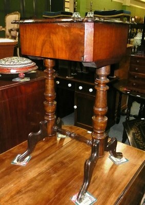 Lot 665 - A Victorian burr walnut work table