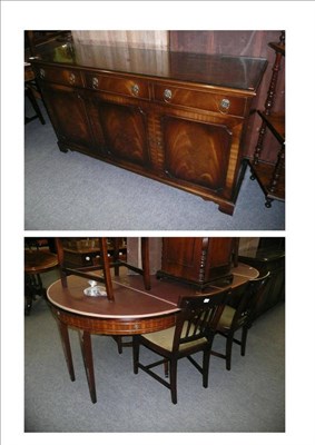 Lot 668 - Mahogany dining table, six chairs and a sideboard (8)