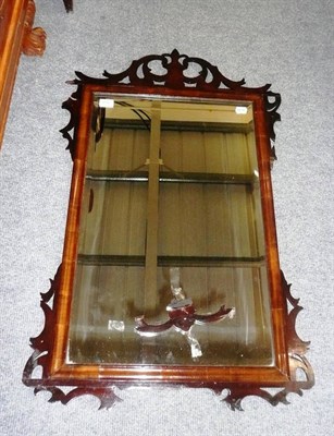 Lot 692 - Mahogany fret cut mirror (a.f.)