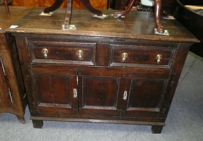 Lot 694 - 18th century oak enclosed dresser base