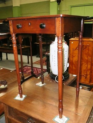 Lot 695 - Mahogany side table with drawer