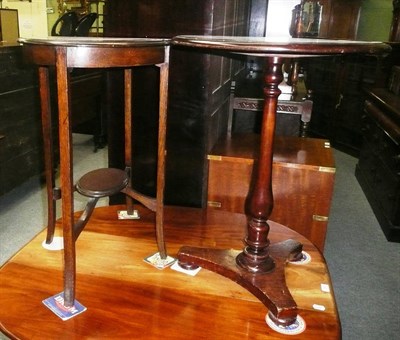 Lot 745 - Victorian mahogany pedestal table and an oval oak occasional table