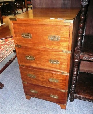 Lot 747 - A reproduction four height chest of drawers with brass mounts