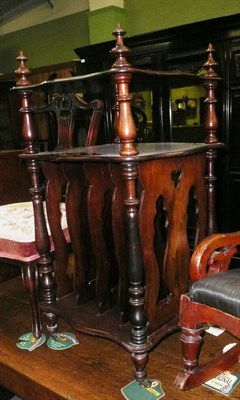 Lot 755 - Victorian mahogany Canterbury/whatnot