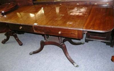 Lot 768 - Inlaid mahogany sofa table