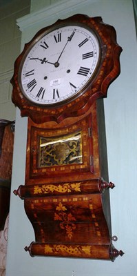 Lot 786 - A 19th century walnut and parquetry wall clock