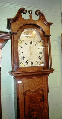 Lot 790 - Oak thirty hour longcase clock