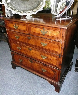 Lot 798 - An inlaid walnut four height chest (a.f.)