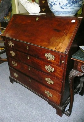 Lot 800 - George III mahogany bureau