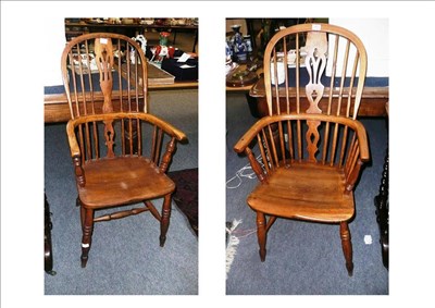 Lot 802 - Matched pair of Windsor chairs