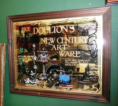 Lot 811 - A mirror advertising 'Doulton's New Century Art-Ware'