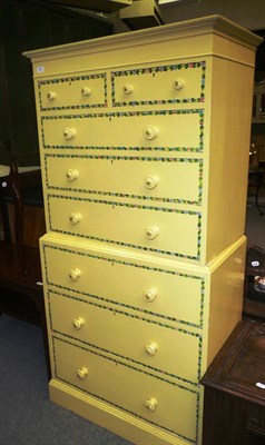 Lot 870 - Painted pine tallboy