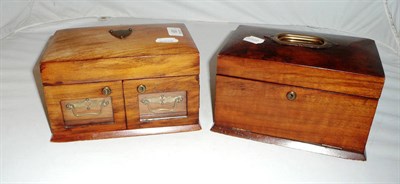 Lot 63 - Two walnut jewellery boxes