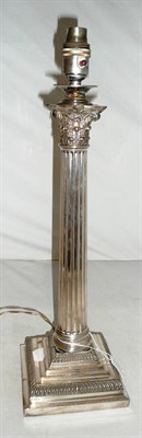 Lot 67 - A silver plated lamp