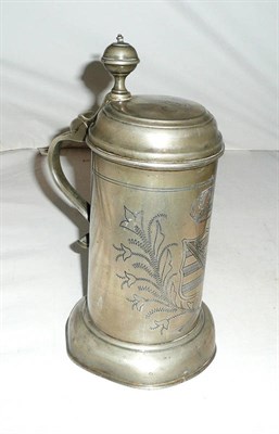 Lot 89 - A pewter tankard initialled 'CGK' and dated 1806