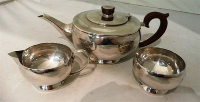 Lot 91 - Three piece silver tea set by Hukin & Heath, Birmingham, approx 20oz