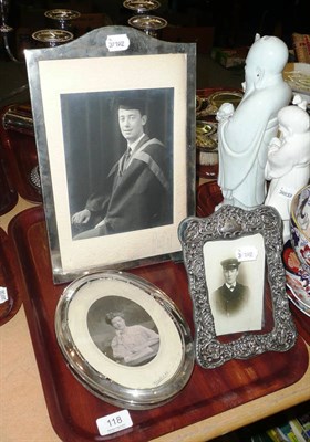 Lot 118 - Three silver mounted picture frames