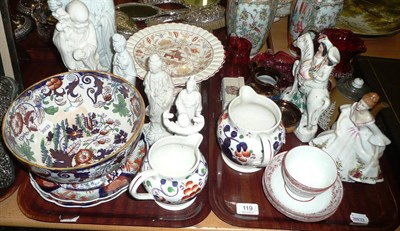 Lot 119 - Two trays of Victorian ceramics and glass