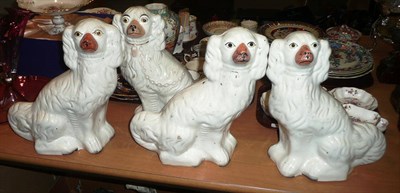 Lot 142 - Four Staffordshire spaniel dogs