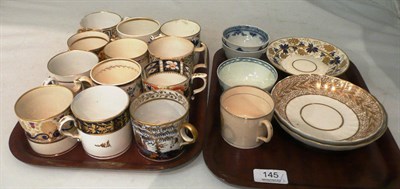 Lot 145 - Two trays of assorted 18th century and later cabinet cups and saucers