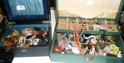 Lot 166 - Two boxes of costume jewellery