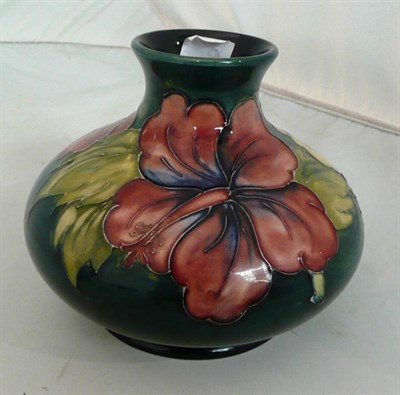 Lot 210 - A Walter Moorcroft 'Hibiscus' squat vase