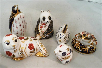 Lot 212 - Six Royal Crown Derby animal paperweights