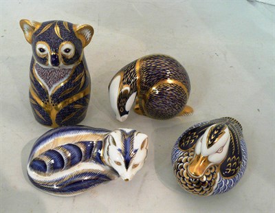 Lot 213 - Four Royal Crown Derby animal paperweights