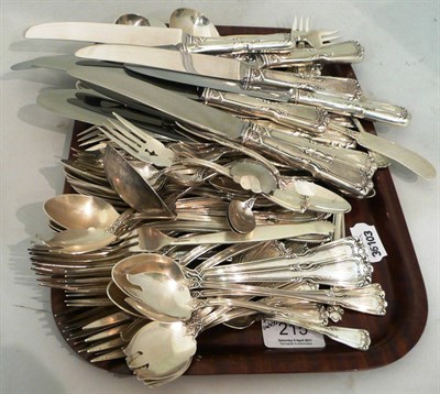 Lot 215 - Quantity of sterling flat ware including some knives with steel blades (total silver weight...