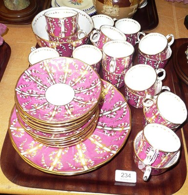 Lot 234 - A Davenport red and gilt decorated tea service