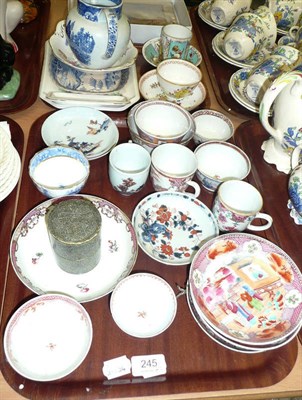 Lot 245 - Two trays of 18th century and later tea bowls and saucers