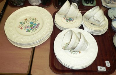 Lot 247 - A Wedgwood 'Montreal' pattern tea set and dinner plates